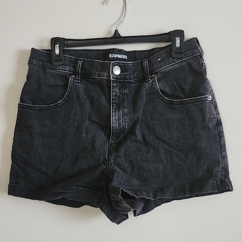 Express Women's Charcoal Jean Shorts Womens 14 Stretch
